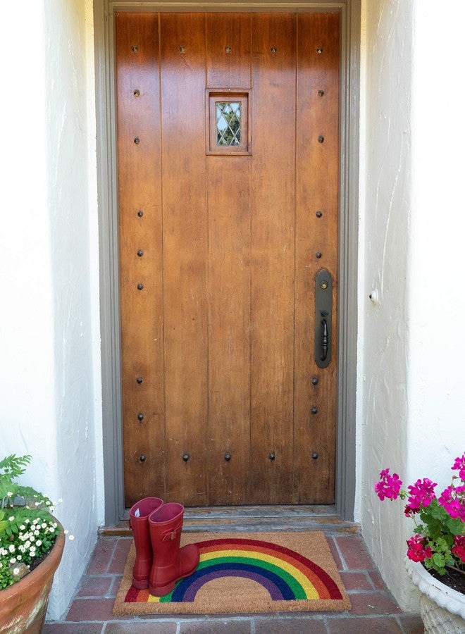 KAF Home New Coir Doormat, Heavy-Duty, Weather Resistant, Non-Slip PVC Backing, Indoor and Outdoor Use, Rainbow - Image 3